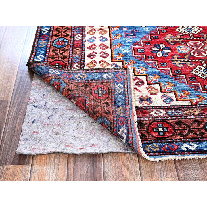 4'2" x 6'3" New Hand Knotted Blue Wool Rectangle Oriental Rug - MOA102607