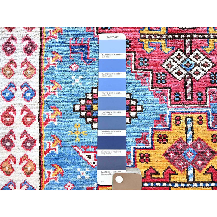 4'2" x 6'3" New Hand Knotted Blue Wool Rectangle Oriental Rug - MOA102607