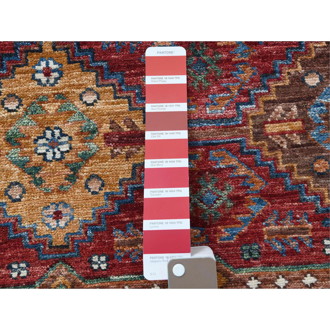 2'8" x 8'1" New Hand Knotted Red Wool Runner Oriental Rug - MOA10260847