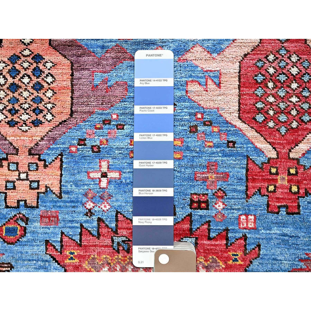 4'3" x 5'7" New Hand Knotted Blue Wool Rectangle Oriental Rug - MOA102608