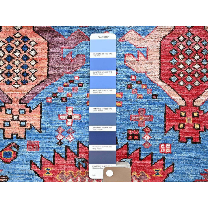 4'3" x 5'7" New Hand Knotted Blue Wool Rectangle Oriental Rug - MOA102608