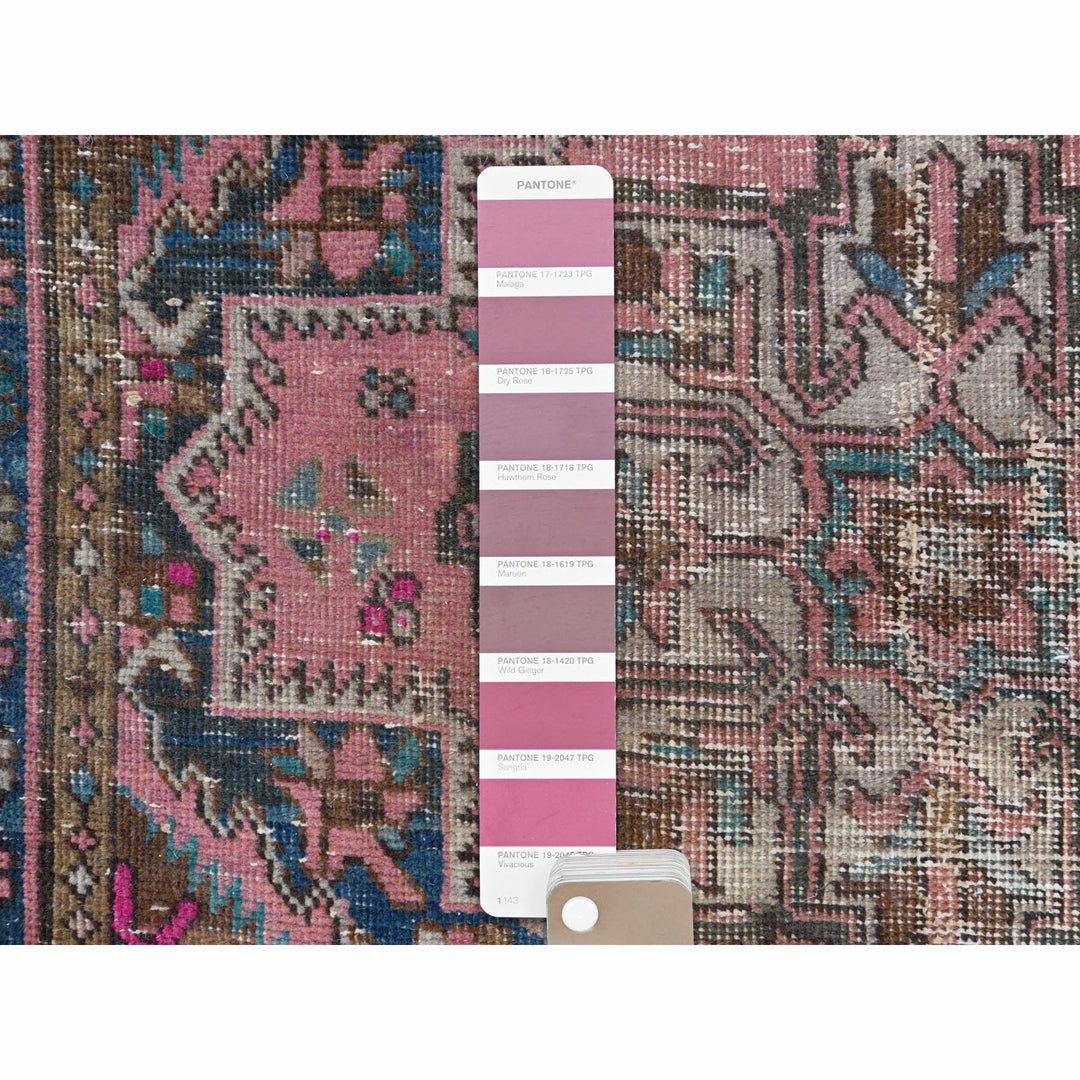 3'3" x 11'3" Vintage Hand Knotted Pink Cotton Runner Oriental Rug - MOA10260919