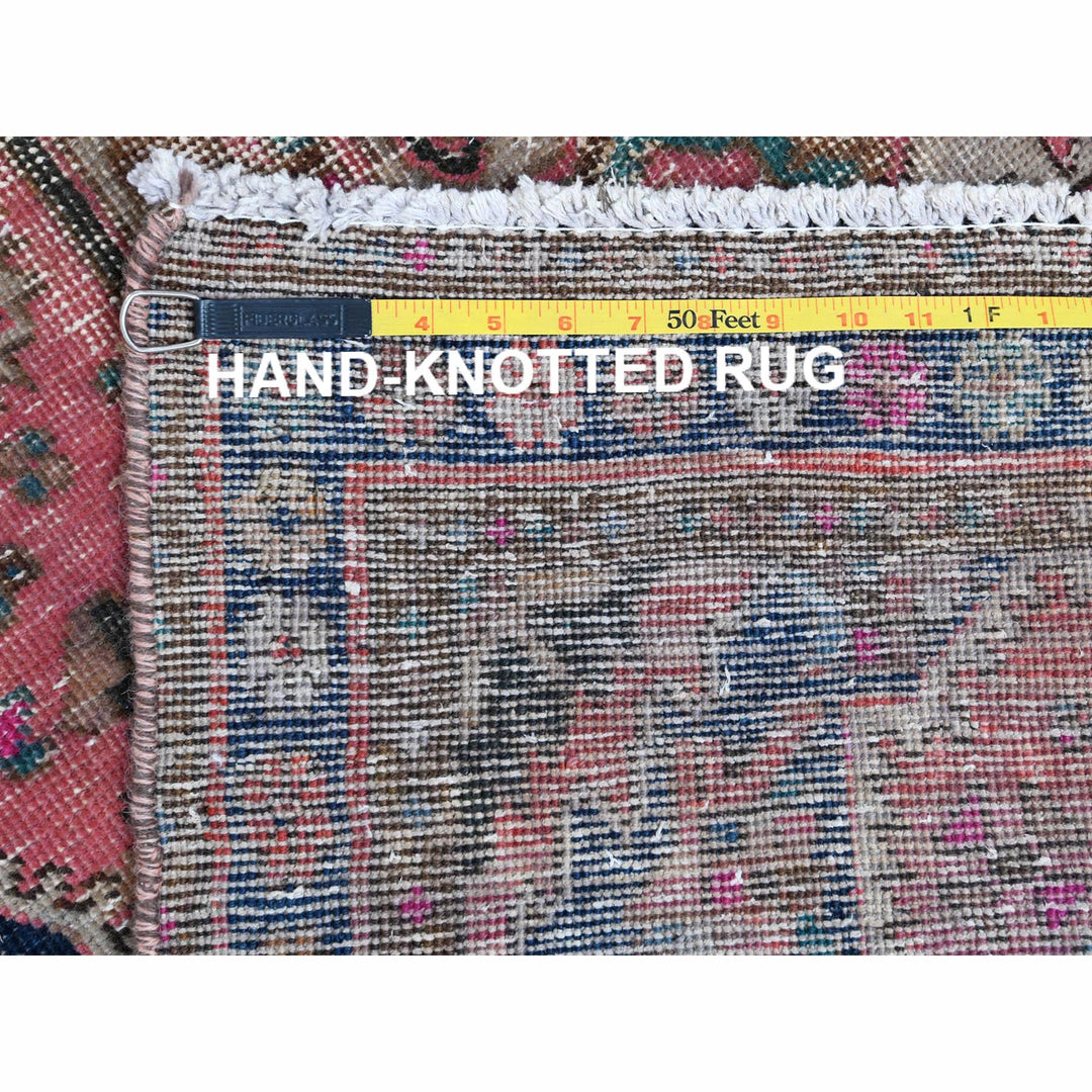 3'3" x 11'3" Vintage Hand Knotted Pink Cotton Runner Oriental Rug - MOA10260919