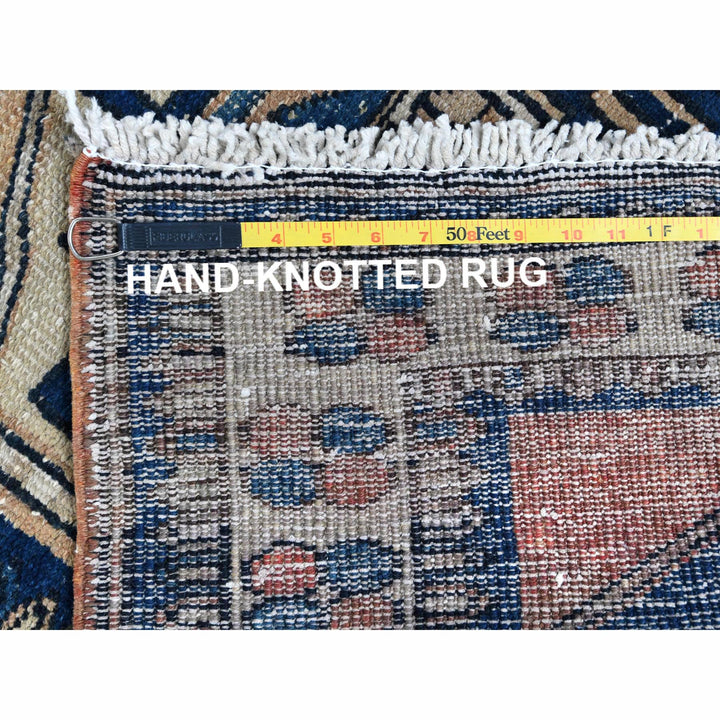 3'5" x 9'10" Vintage Hand Knotted Beige Cotton Runner Oriental Rug - MOA10260920