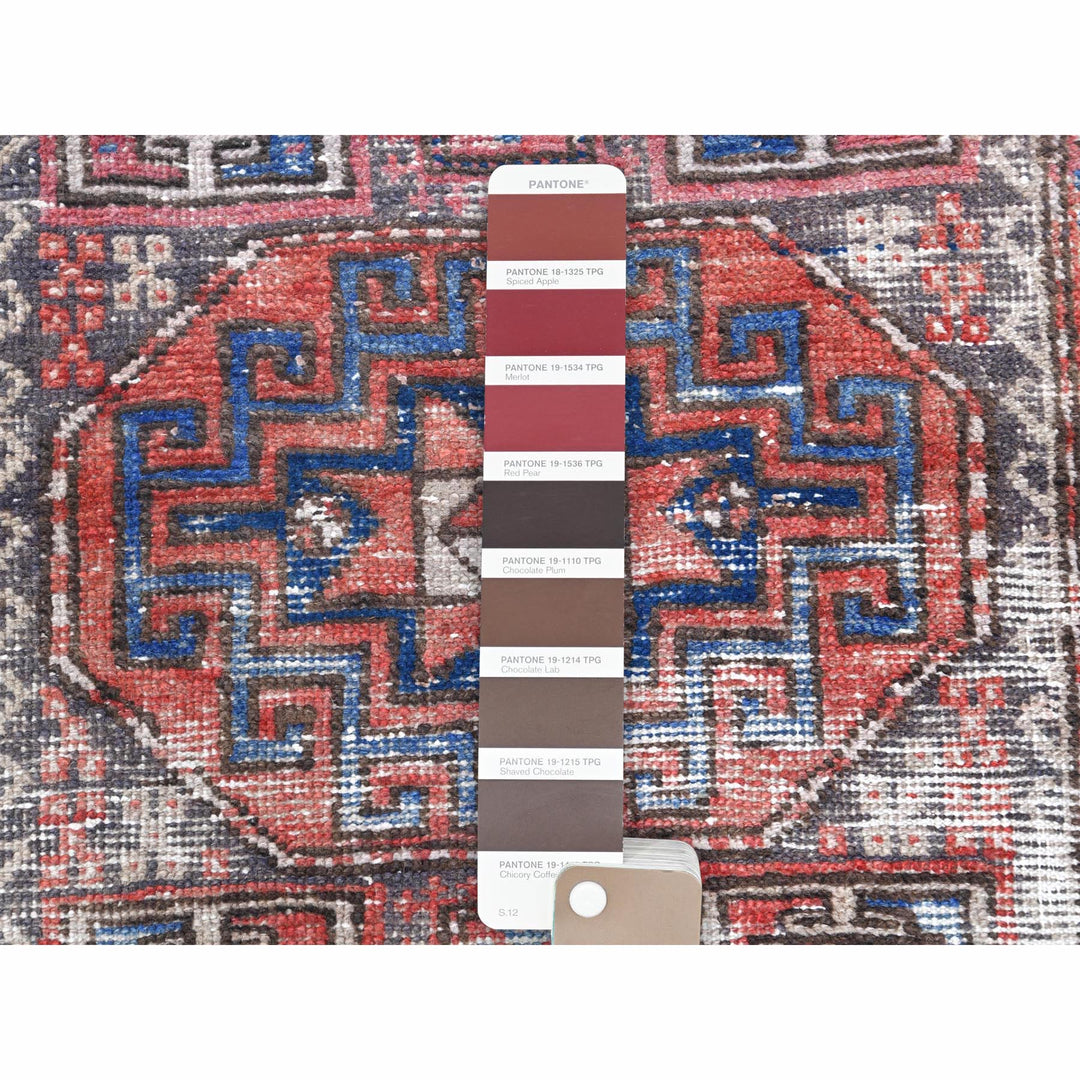 3'2" x 9'5" Vintage Hand Knotted Red Cotton Runner Oriental Rug - MOA10260946