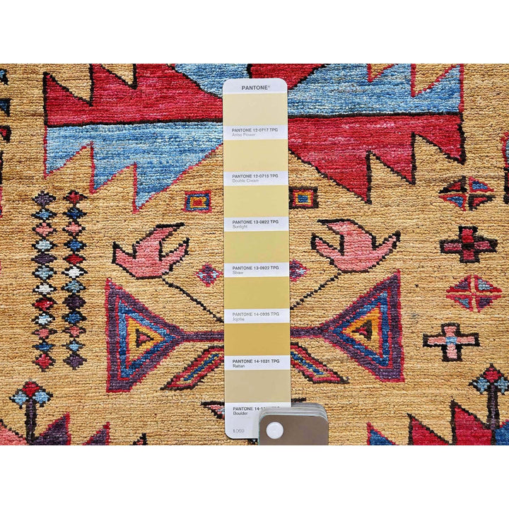 4'6" x 5'2" New Hand Knotted Yellow Wool Rectangle Oriental Rug - MOA102609
