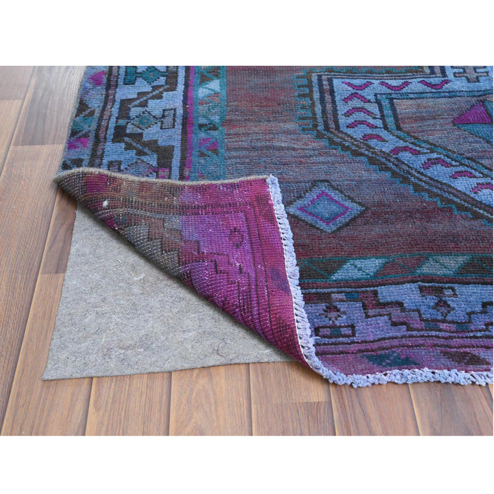 4'8" x 8'9" Vintage Hand Knotted Red Wool Runner Oriental Rug - MOA10261086