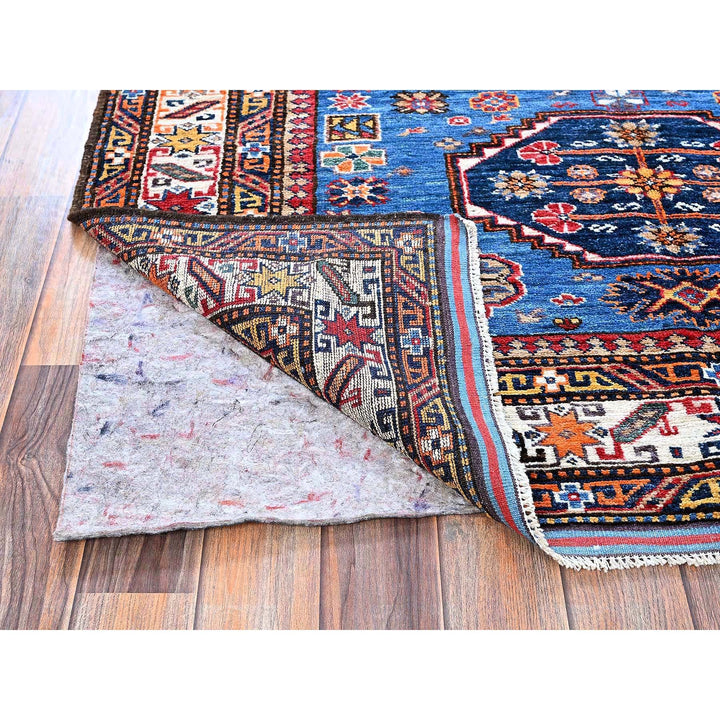 4'3" x 5'3" New Hand Knotted Blue Wool Rectangle Oriental Rug - MOA102610