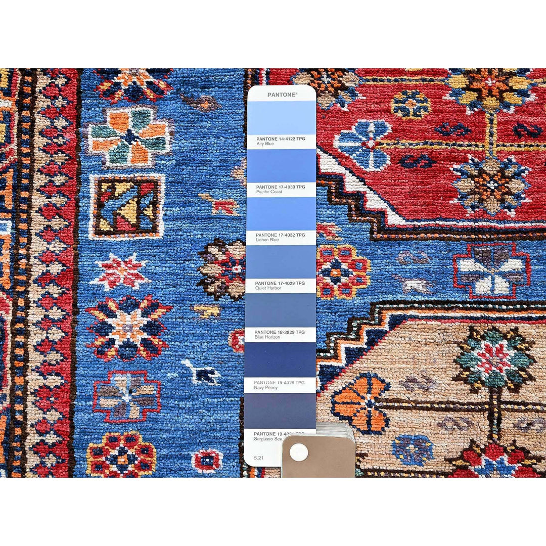 4'3" x 5'3" New Hand Knotted Blue Wool Rectangle Oriental Rug - MOA102610