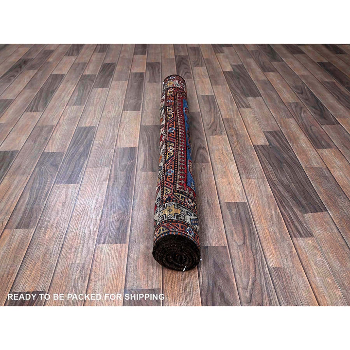 4'3" x 5'3" New Hand Knotted Blue Wool Rectangle Oriental Rug - MOA102610