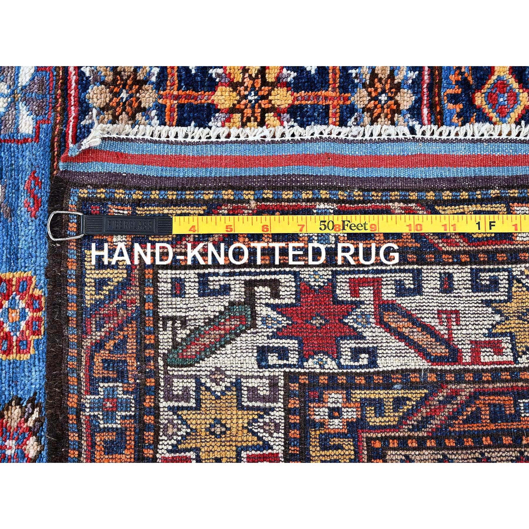 4'3" x 5'3" New Hand Knotted Blue Wool Rectangle Oriental Rug - MOA102610