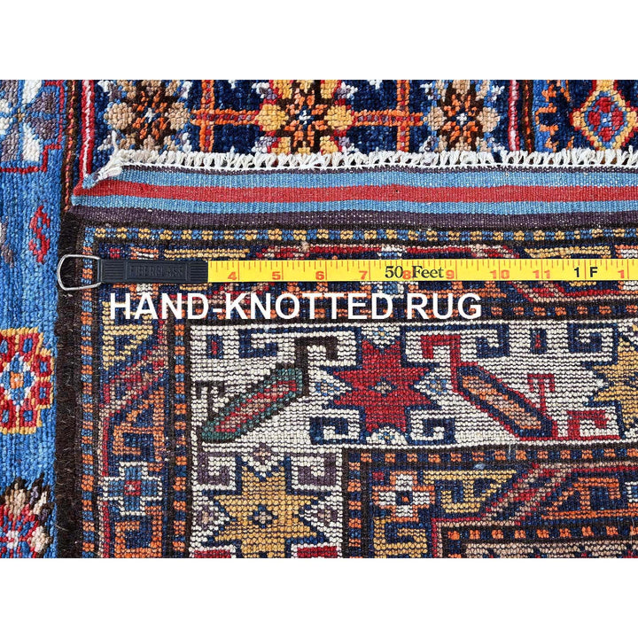 4'3" x 5'3" New Hand Knotted Blue Wool Rectangle Oriental Rug - MOA102610