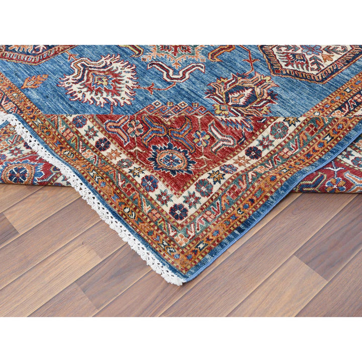 9'2" x 11'10" New Hand Knotted Blue Wool Rectangle Oriental Rug - MOA10261147