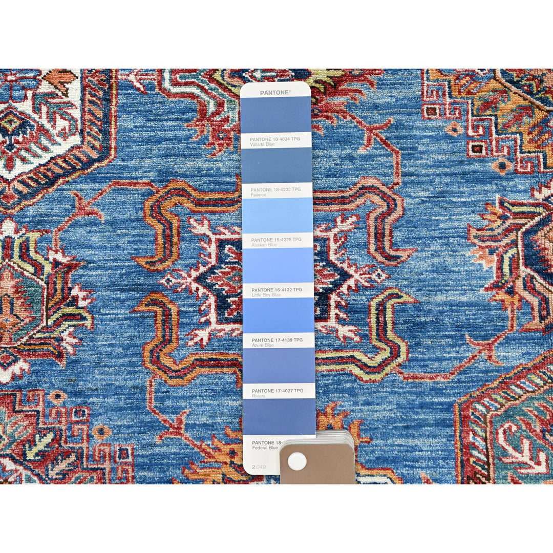 9'2" x 11'10" New Hand Knotted Blue Wool Rectangle Oriental Rug - MOA10261147