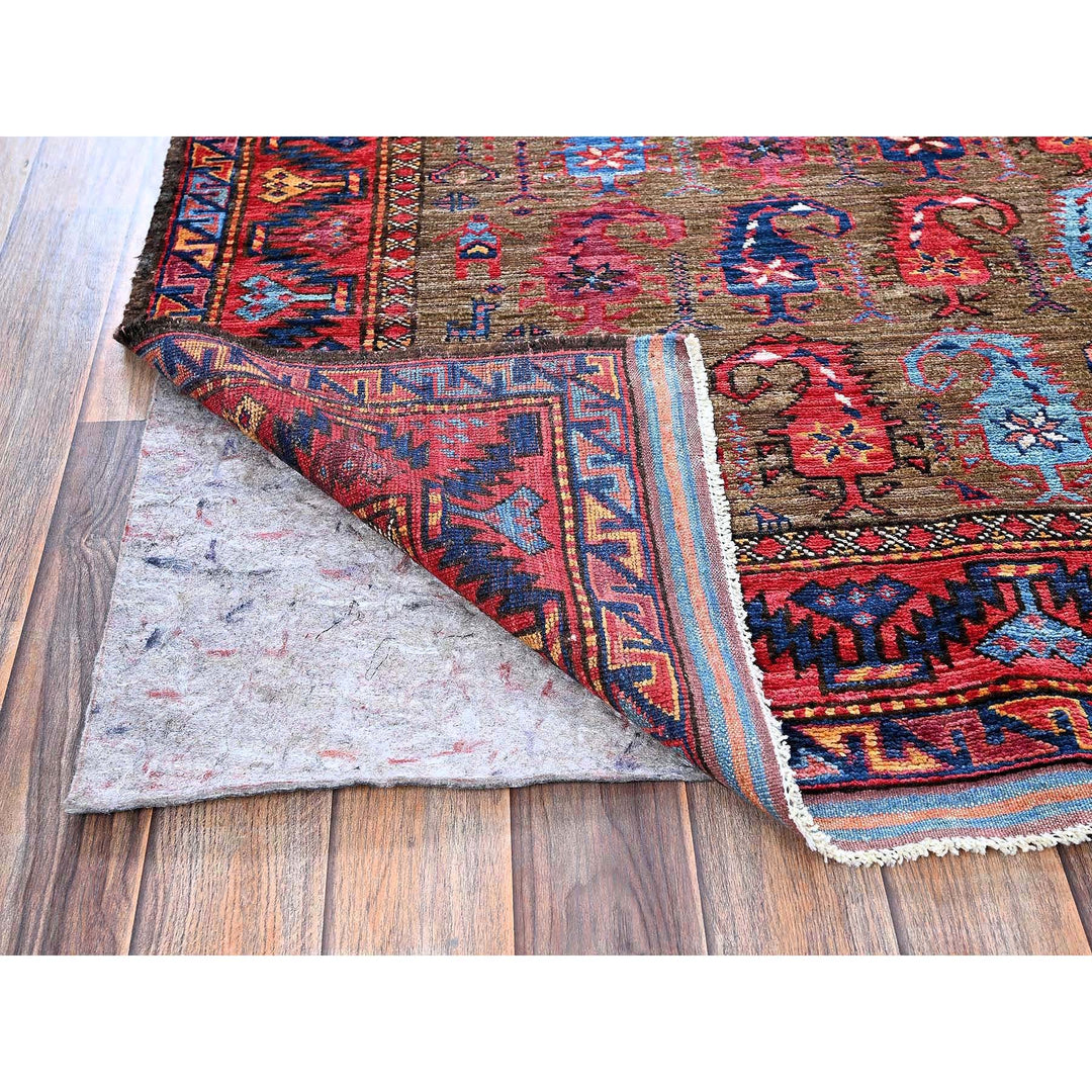 4'1" x 5'10" New Hand Knotted Brown Wool Rectangle Oriental Rug - MOA102611