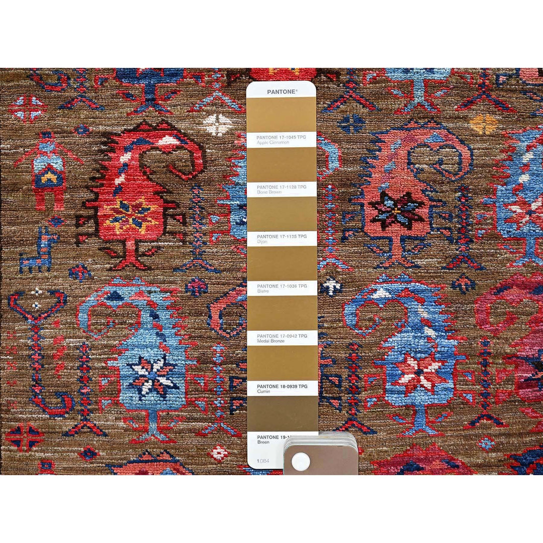 4'1" x 5'10" New Hand Knotted Brown Wool Rectangle Oriental Rug - MOA102611
