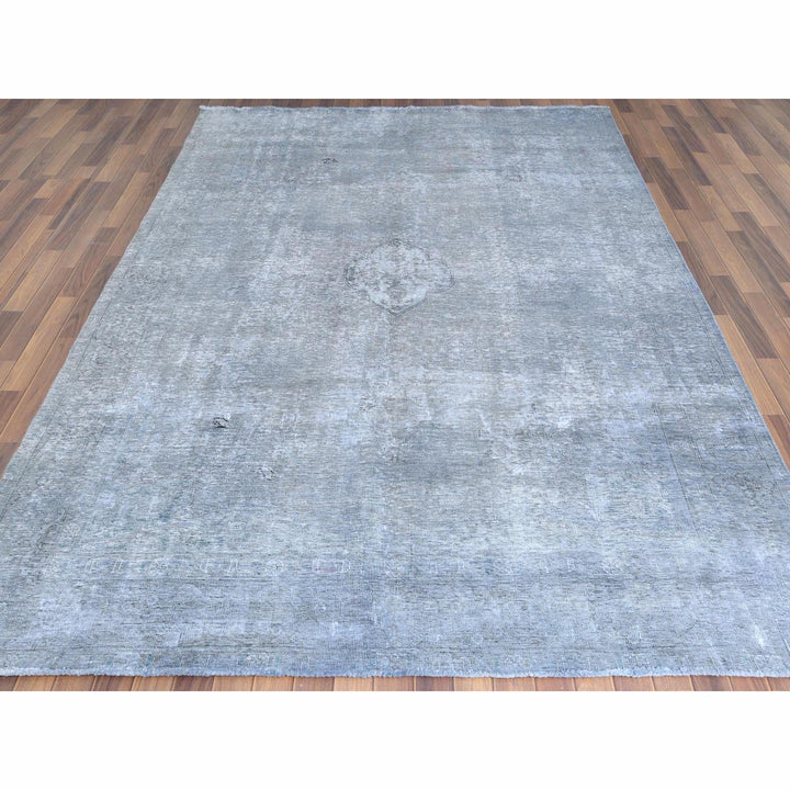 7'9" x 11'0" Vintage Hand Knotted Grey Cotton Rectangle Oriental Rug - MOA10261203