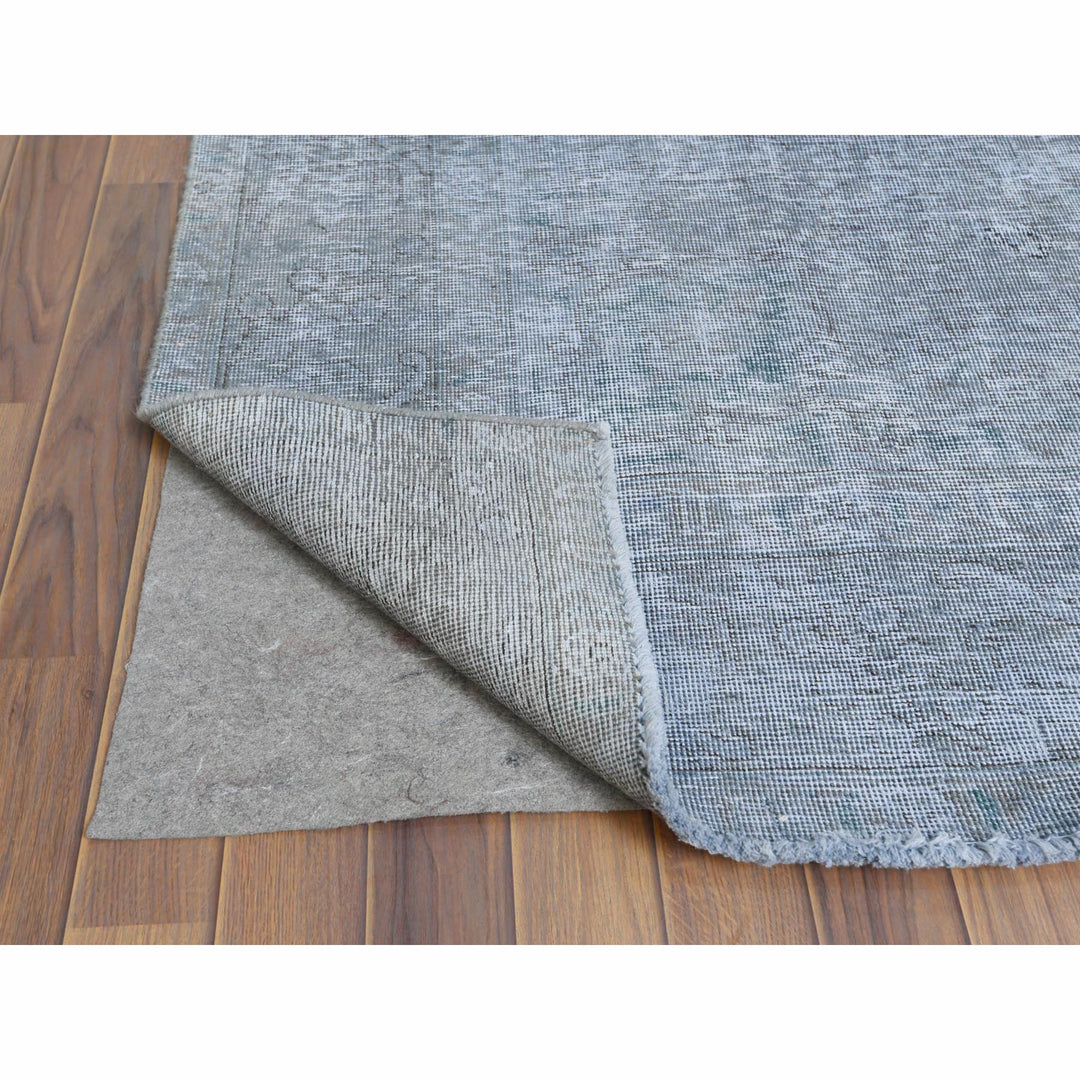 7'9" x 11'0" Vintage Hand Knotted Grey Cotton Rectangle Oriental Rug - MOA10261203