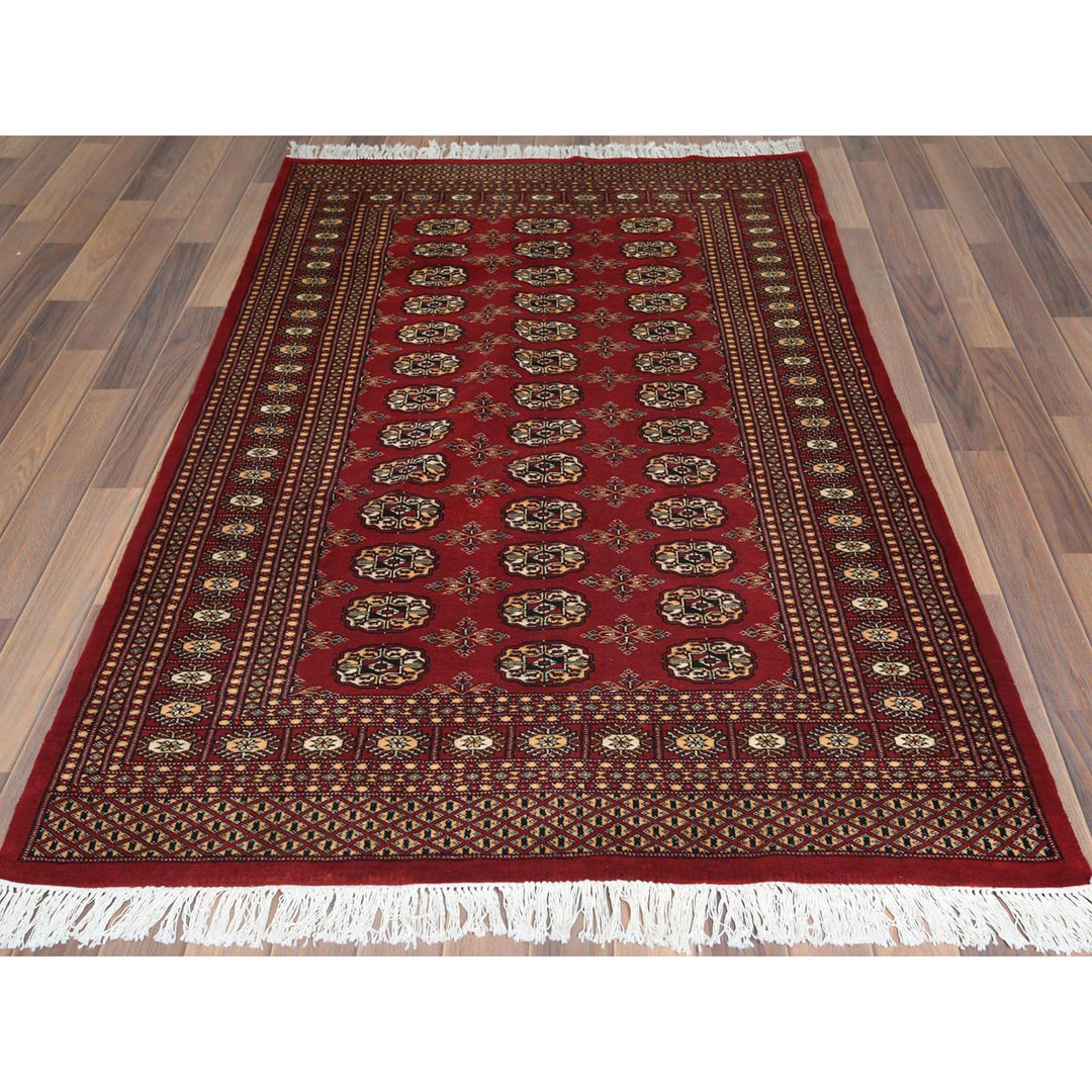 4'0" x 6'2" New Hand Knotted Red Wool Rectangle Oriental Rug - MOA10261368