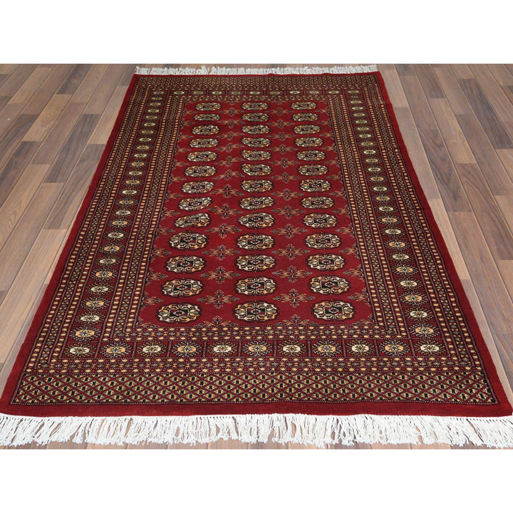 4'0" x 6'2" New Hand Knotted Red Wool Rectangle Oriental Rug - MOA10261368