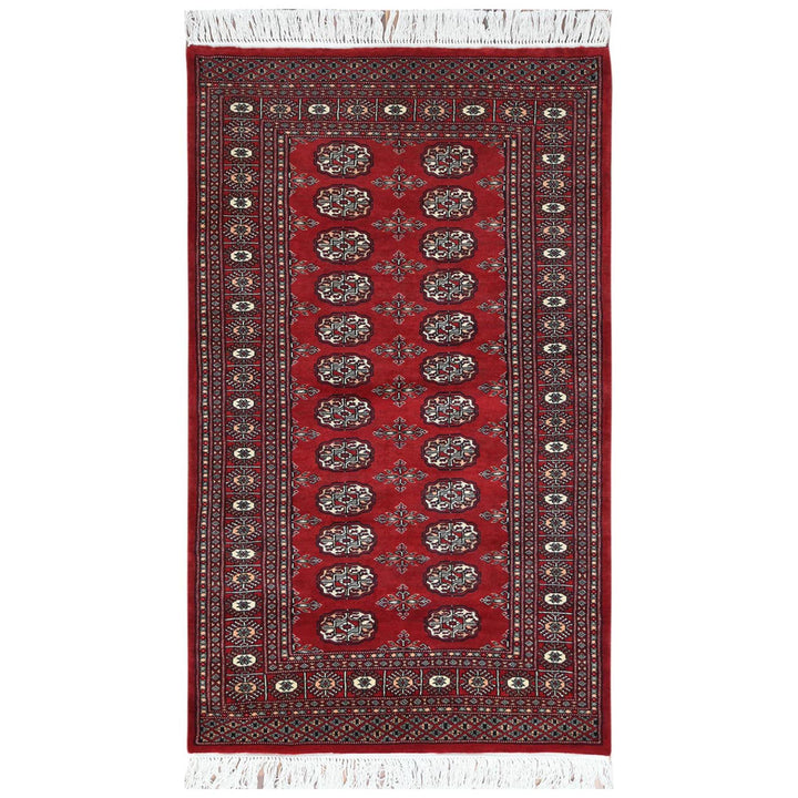 3'1" x 5'4" New Hand Knotted Red Wool Rectangle Oriental Rug - MOA10261370