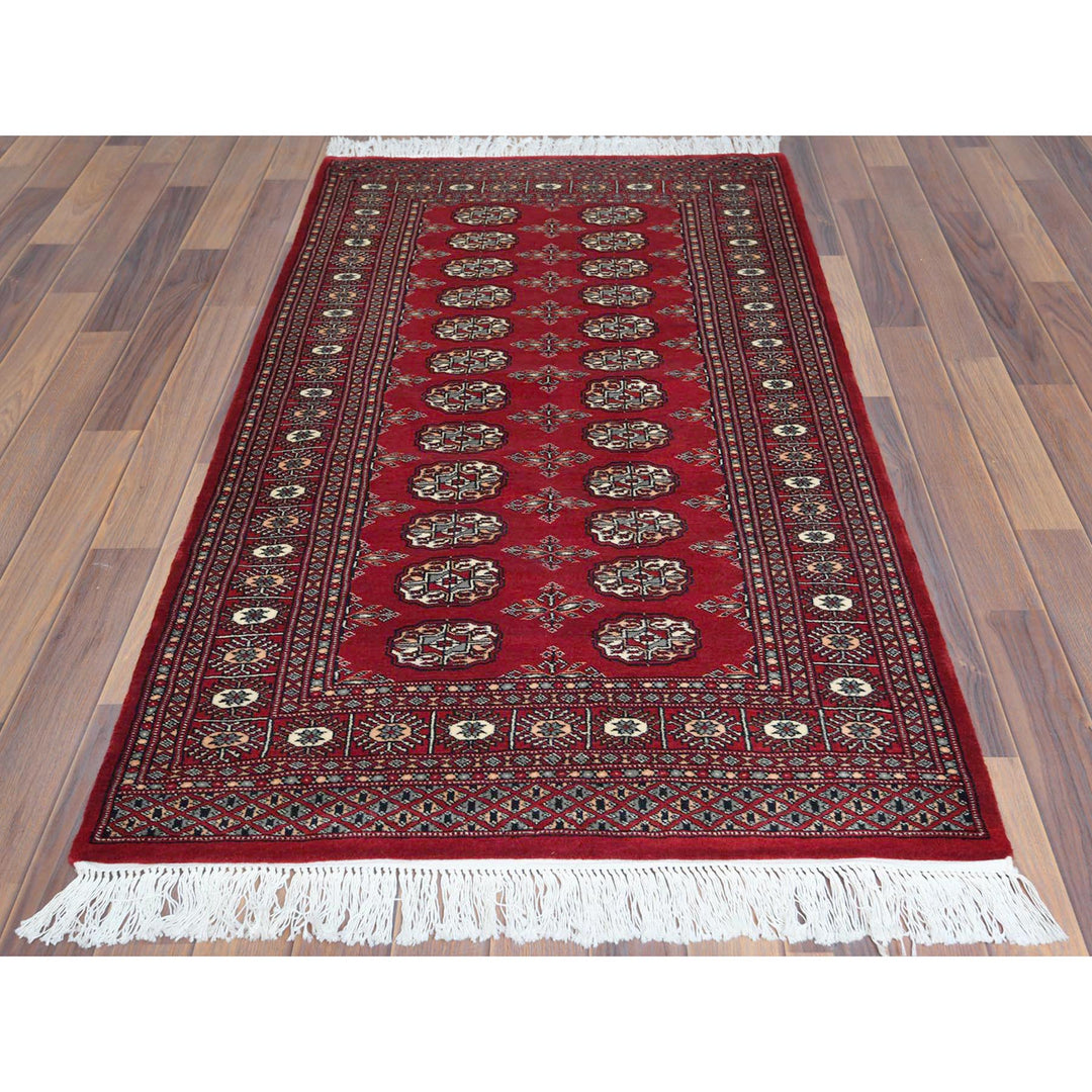 3'1" x 5'4" New Hand Knotted Red Wool Rectangle Oriental Rug - MOA10261370