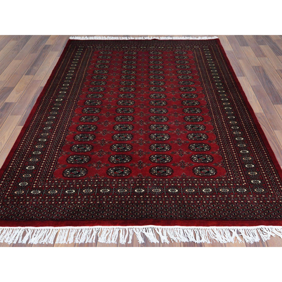 5'1" x 7'6" New Hand Knotted Red Wool Rectangle Oriental Rug - MOA10261379