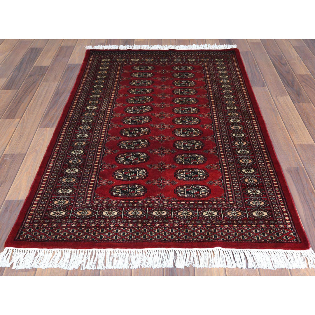 3'1" x 4'10" New Hand Knotted Red Wool Rectangle Oriental Rug - MOA10261382