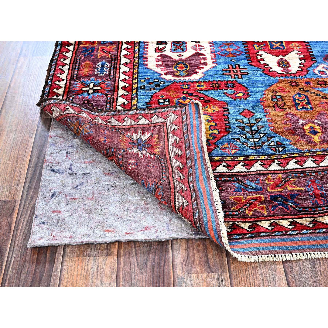 4'3" x 5'8" New Hand Knotted Blue Wool Rectangle Oriental Rug - MOA102613