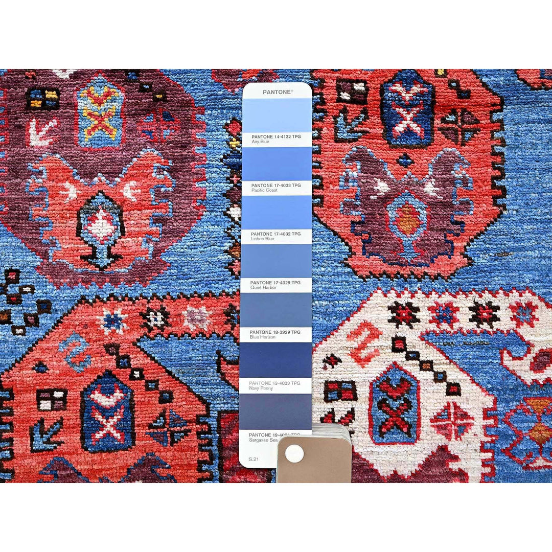 4'3" x 5'8" New Hand Knotted Blue Wool Rectangle Oriental Rug - MOA102613
