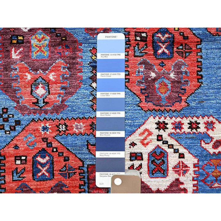 4'3" x 5'8" New Hand Knotted Blue Wool Rectangle Oriental Rug - MOA102613