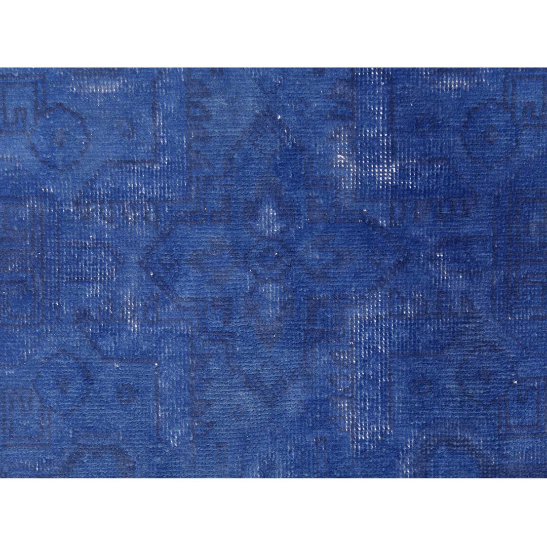 9'6" x 12'10" Vintage Hand Knotted Blue Cotton Rectangle Oriental Rug - MOA10261512