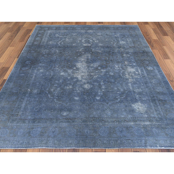 7'2" x 10'4" Vintage Hand Knotted Grey Cotton Rectangle Oriental Rug - MOA10261597