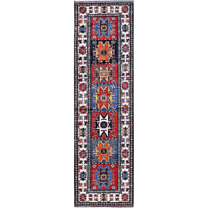2'9" x 9'8" New Hand Knotted Red Wool Runner Oriental Rug - MOA102615