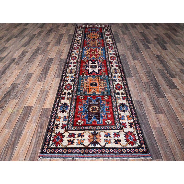 2'9" x 9'8" New Hand Knotted Red Wool Runner Oriental Rug - MOA102615