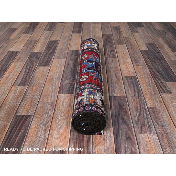 2'9" x 9'8" New Hand Knotted Red Wool Runner Oriental Rug - MOA102615