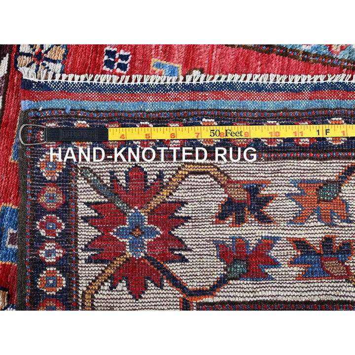 2'9" x 9'8" New Hand Knotted Red Wool Runner Oriental Rug - MOA102615