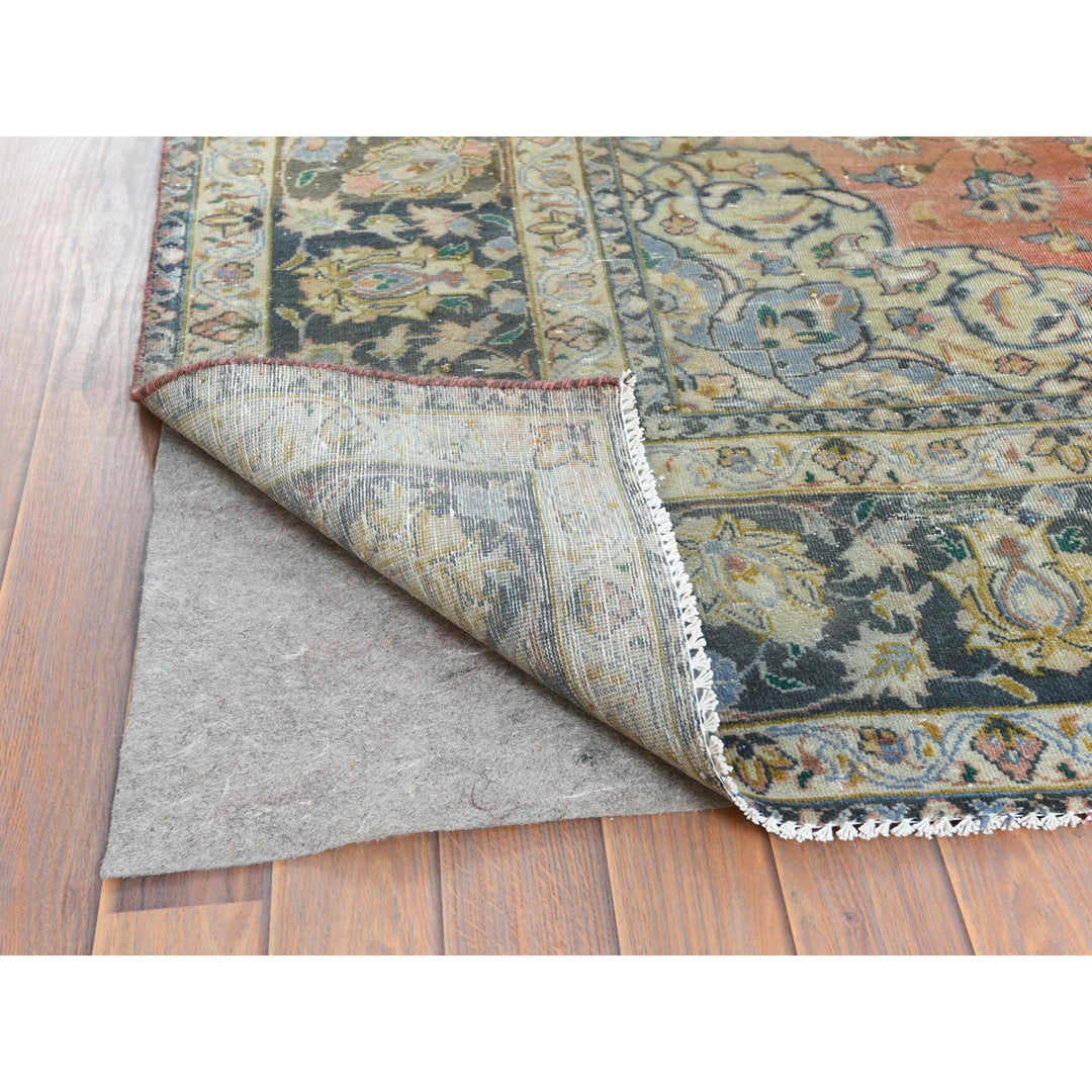 6'10" x 10'6" Vintage Hand Knotted Brown Cotton Rectangle Oriental Rug - MOA10261630