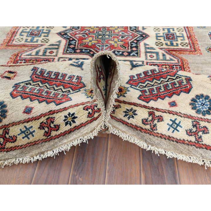 7'9" x 7'10" New Hand Knotted Beige Wool Round Oriental Rug - MOA10261682