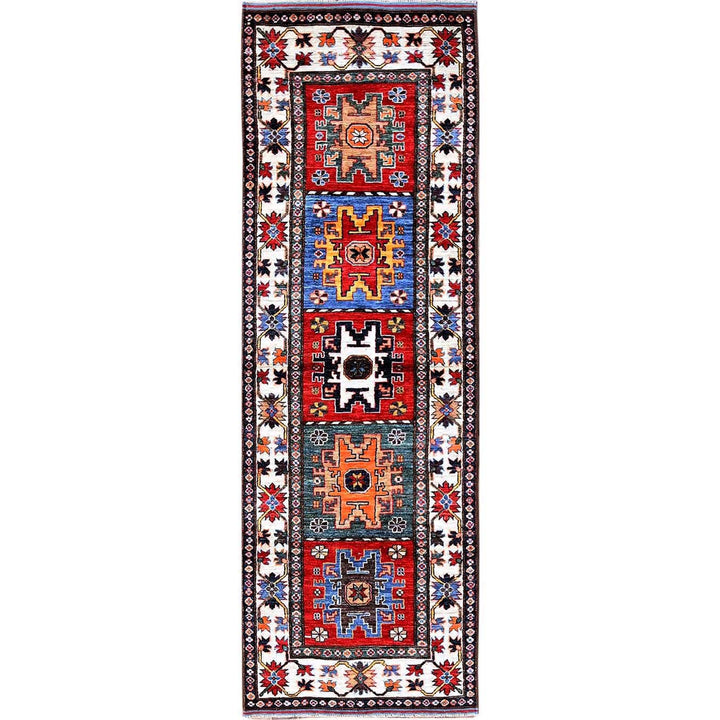 2'8" x 8'3" New Hand Knotted Red Wool Runner Oriental Rug - MOA102616
