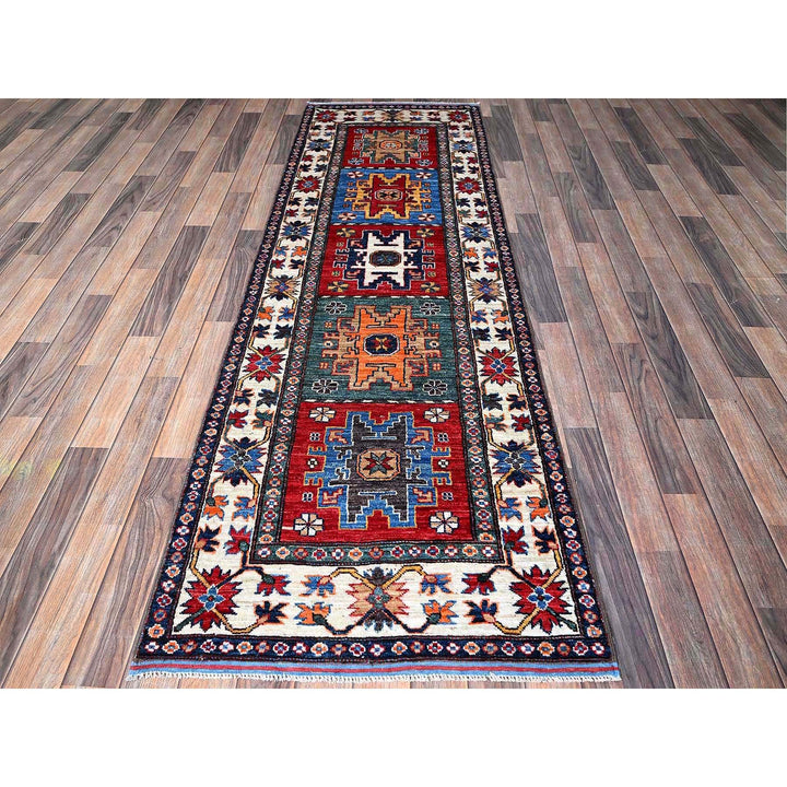 2'8" x 8'3" New Hand Knotted Red Wool Runner Oriental Rug - MOA102616