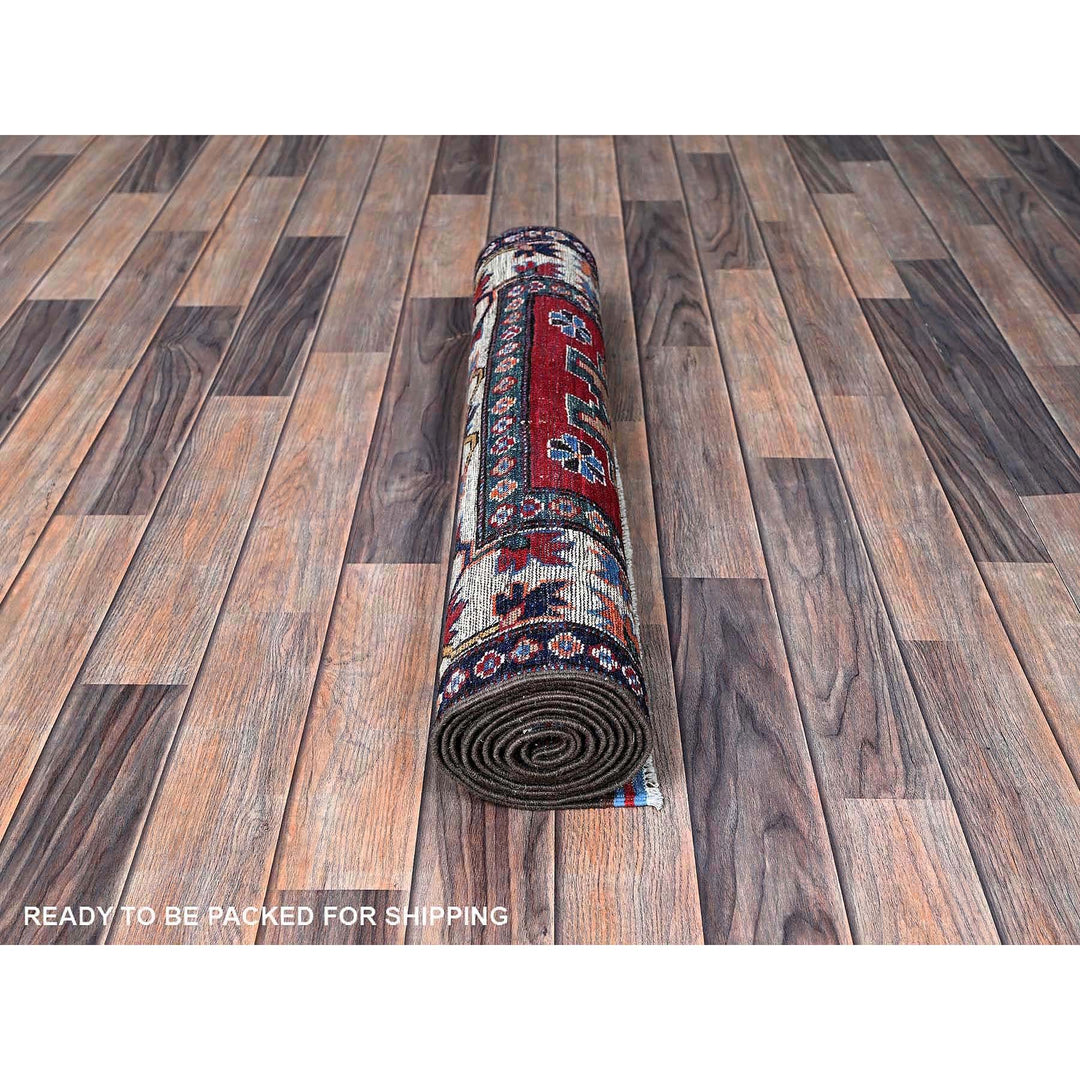 2'8" x 8'3" New Hand Knotted Red Wool Runner Oriental Rug - MOA102616