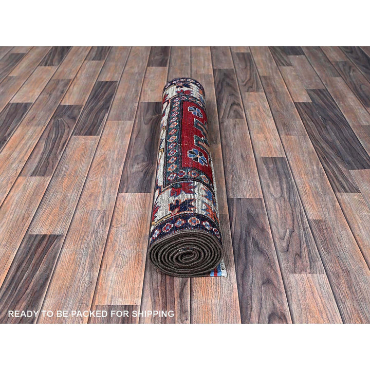 2'8" x 8'3" New Hand Knotted Red Wool Runner Oriental Rug - MOA102616