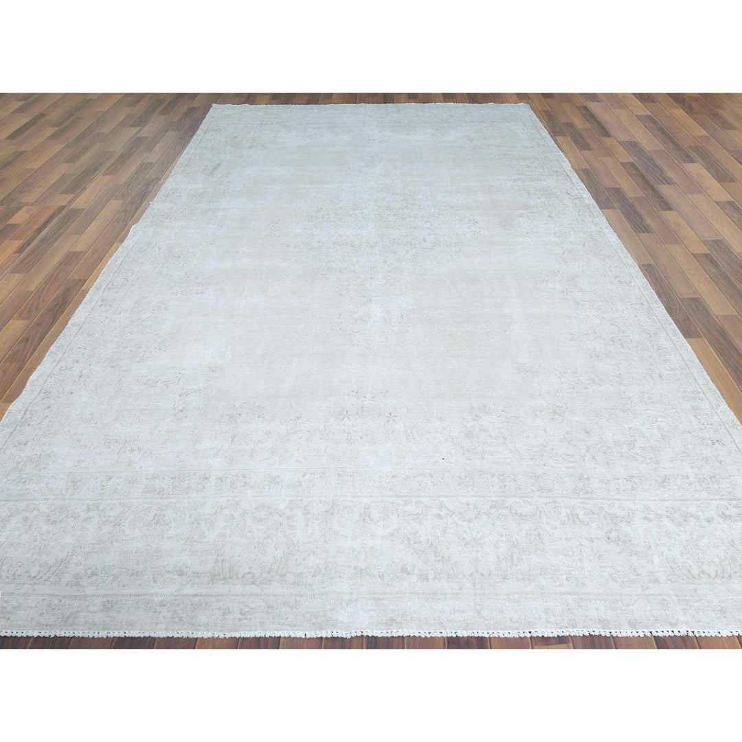 7'6" x 12'10" Vintage Hand Knotted Beige Cotton Rectangle Oriental Rug - MOA10261724