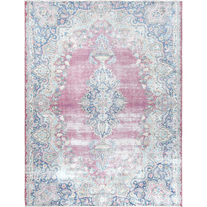 6'7" x 8'7" Vintage Hand Knotted Pink Cotton Rectangle Oriental Rug - MOA10261744