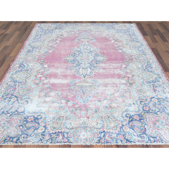 6'7" x 8'7" Vintage Hand Knotted Pink Cotton Rectangle Oriental Rug - MOA10261744