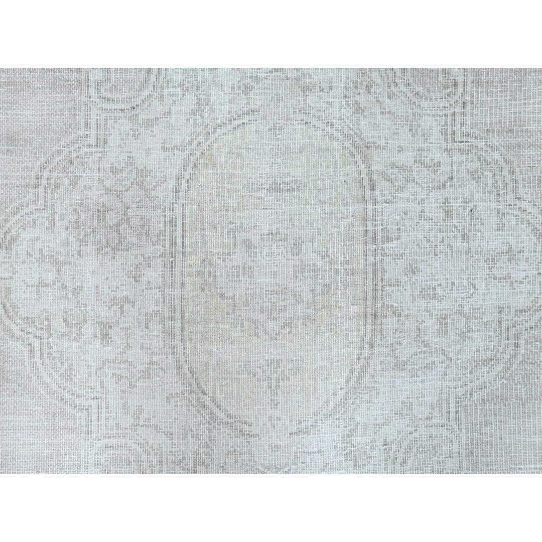 9'6" x 12'5" Vintage Hand Knotted Ivory Cotton Rectangle Oriental Rug - MOA10261793