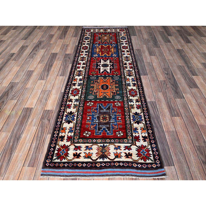 2'8" x 7'7" New Hand Knotted Red Wool Runner Oriental Rug - MOA102617