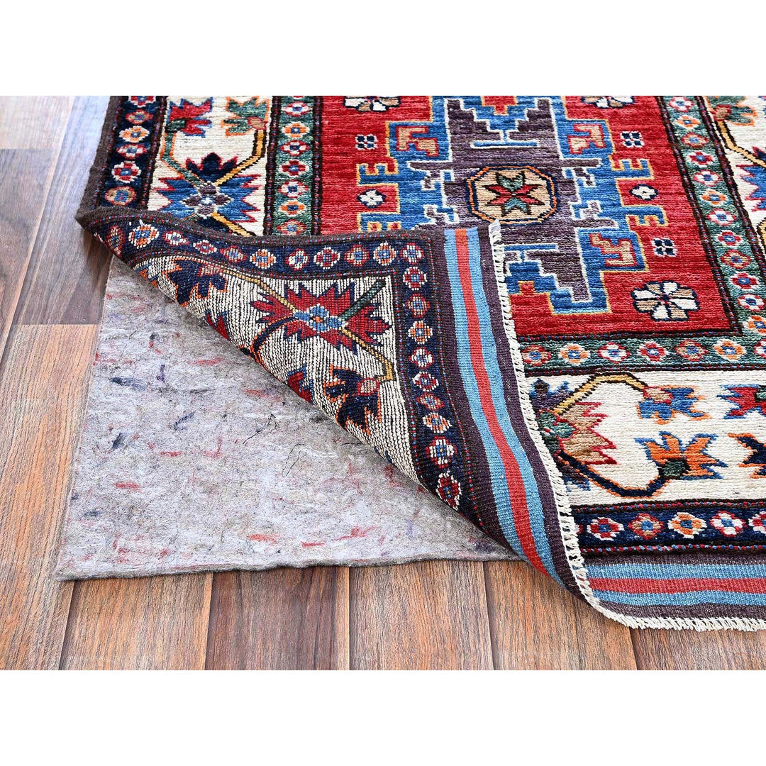 2'8" x 7'7" New Hand Knotted Red Wool Runner Oriental Rug - MOA102617