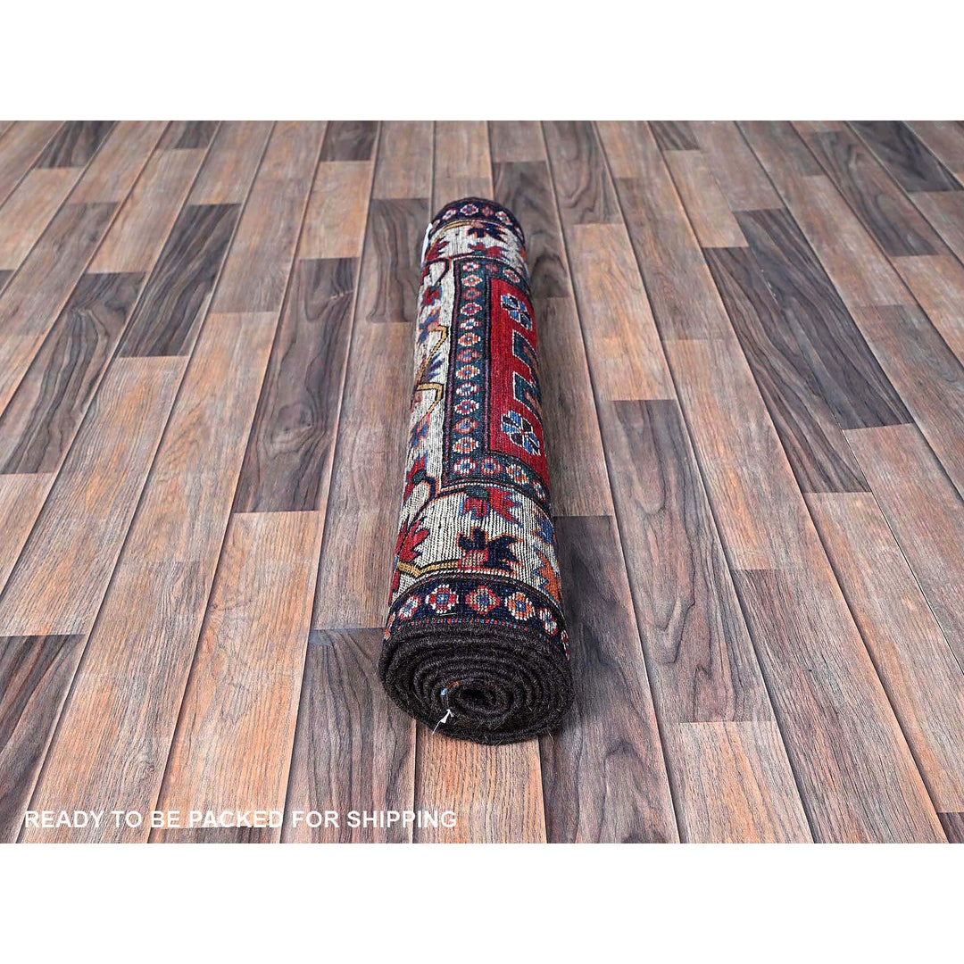 2'8" x 7'7" New Hand Knotted Red Wool Runner Oriental Rug - MOA102617
